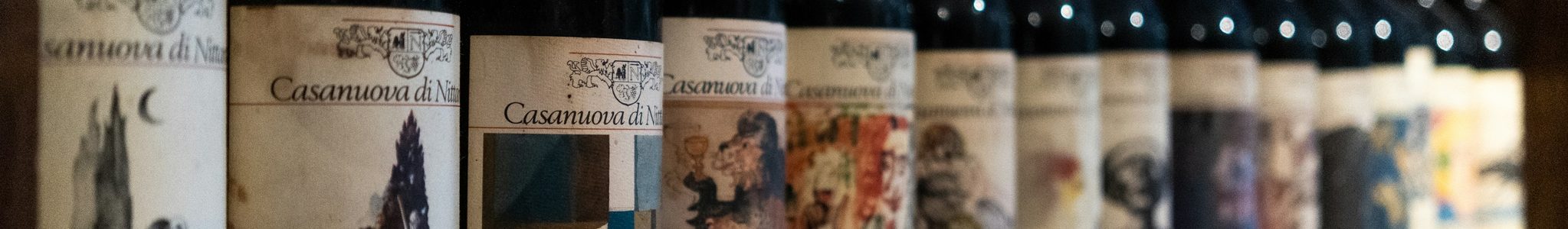 A line-up of wine bottles from the cellar